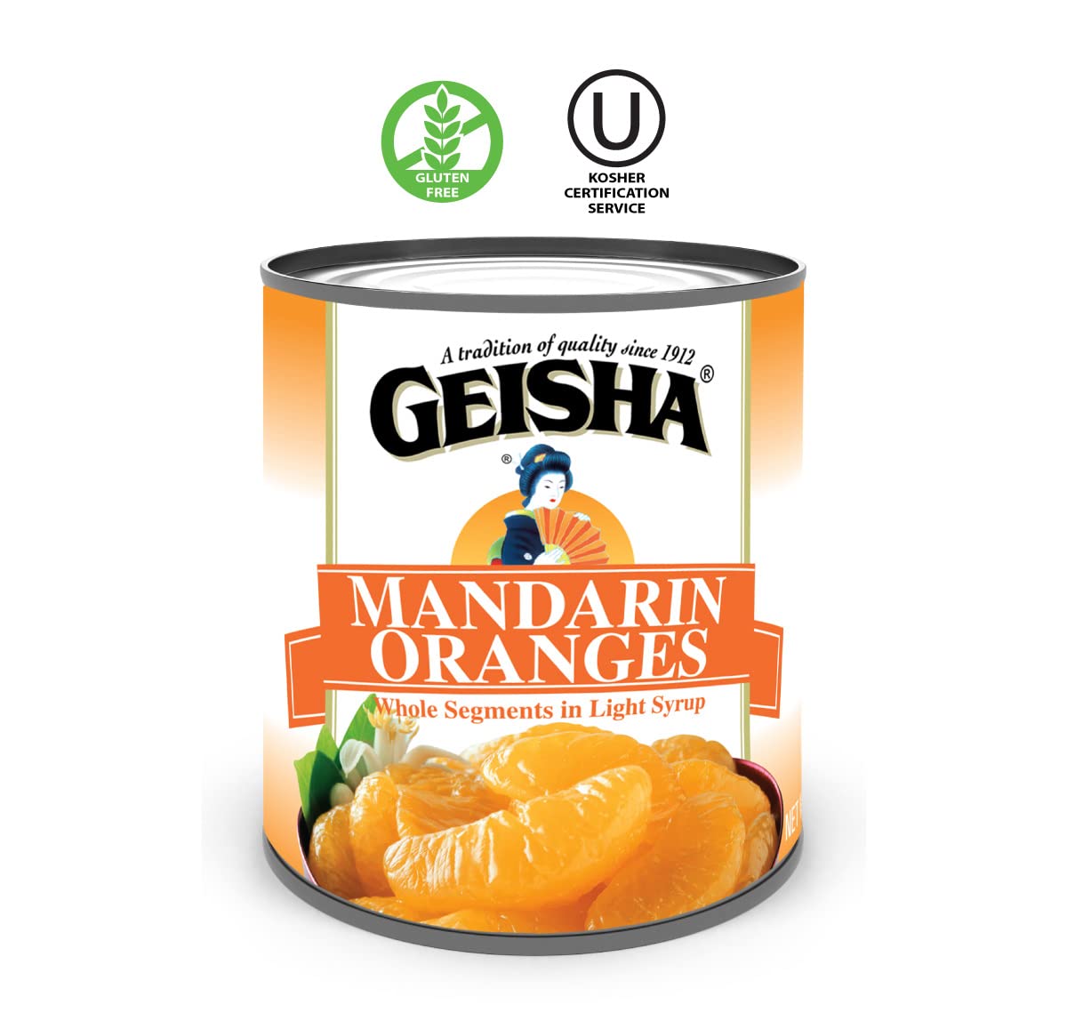GEISHA Mandarin Oranges in Lite Syrup 11 oz Can – Pack of 24 | Kosher Certified & Gluten Free