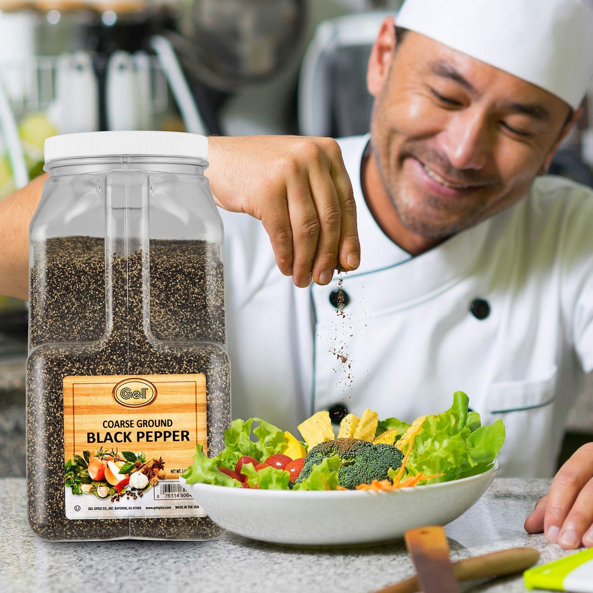 Gel Spice Coarse Ground Black Pepper 18-24 Mesh | 5 Lb Food Service Jar | Kosher