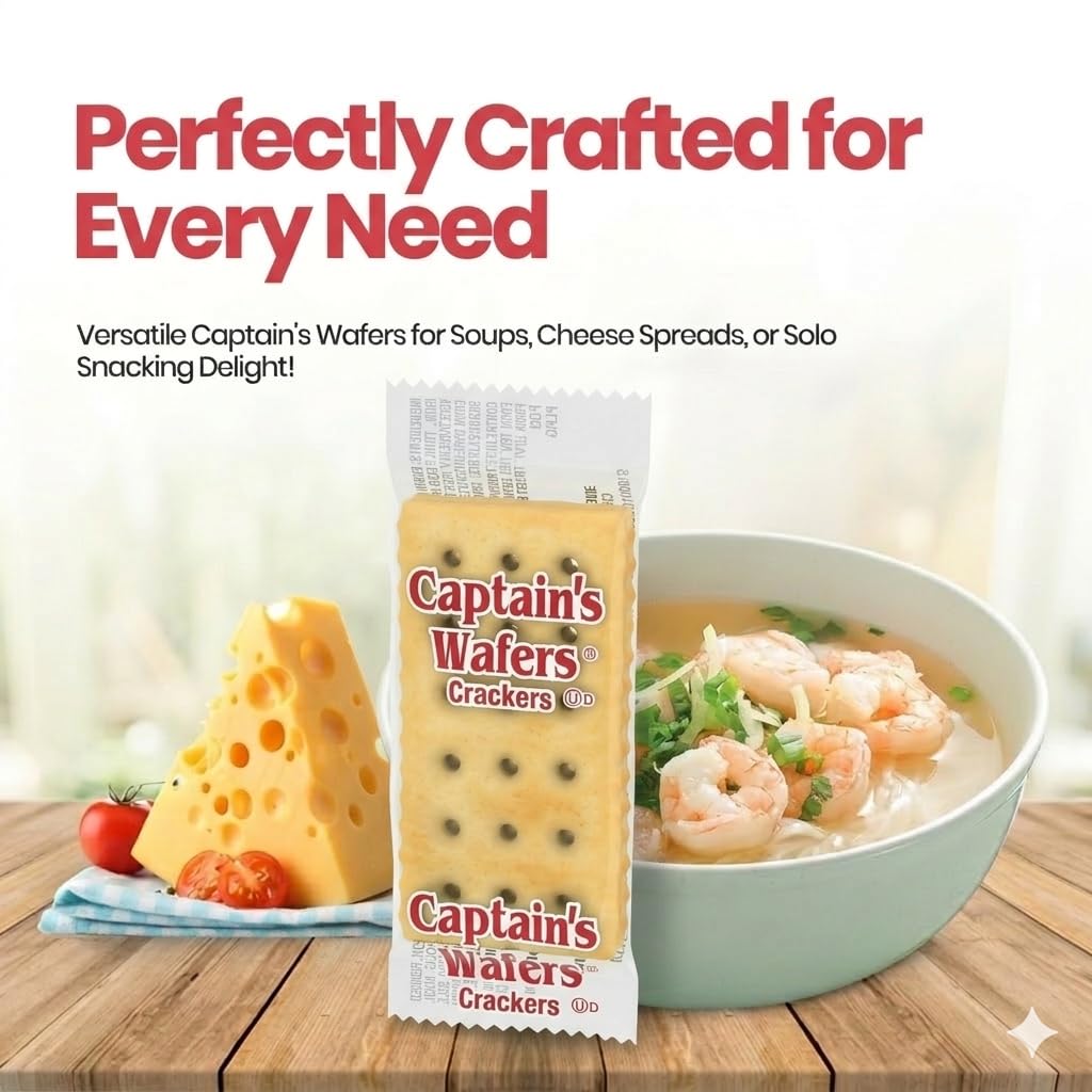 Captain's Wafers Crackers Original Flavor – 75-Pack Bulk, 2 Per Pack, On-the-Go Snack