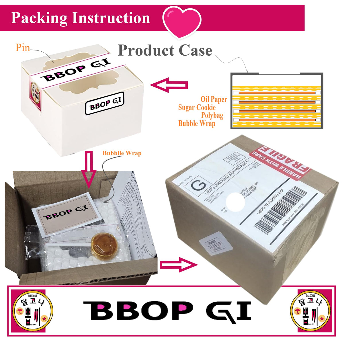 Generic Korean Dalgona Candy Challenge – Premade Sugar Cookies (4 Shapes) | BBOP-GI