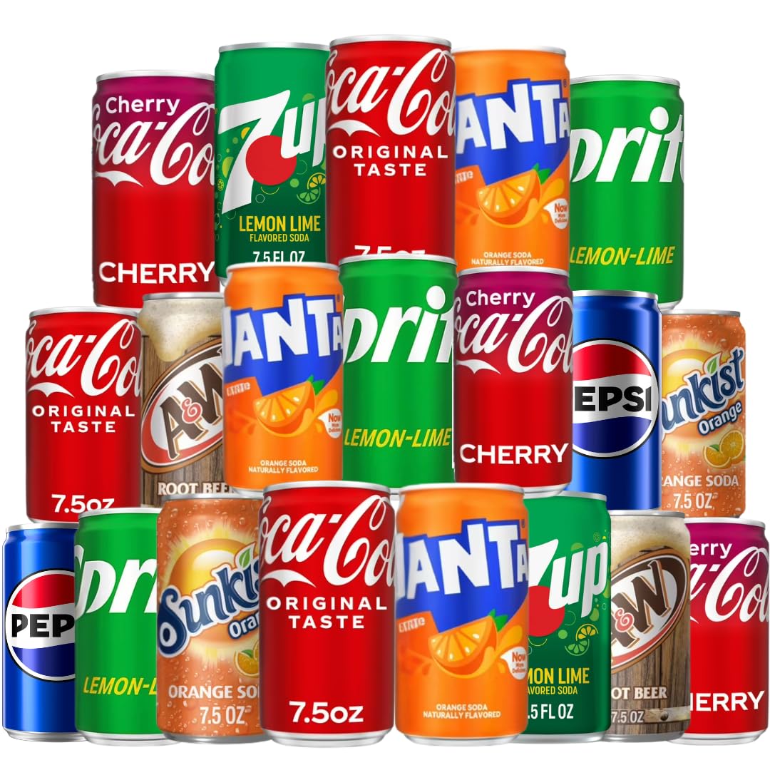 Generic Mini Soda Variety Pack – 8 Flavors, 7.5 Fl Oz Cans (24-Pack)