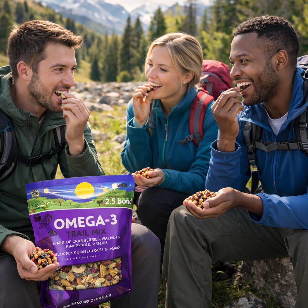 Omega-3 Trail Mix Snack Blend – Cranberries, Nuts & Seeds, 40 oz Kosher Non-GMO