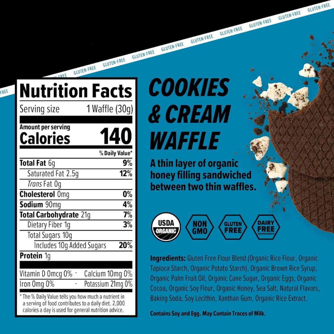 Generic Organic Honey Waffle Stroopwafels – 10 Pack, 5 Flavors for Pre & During Workout