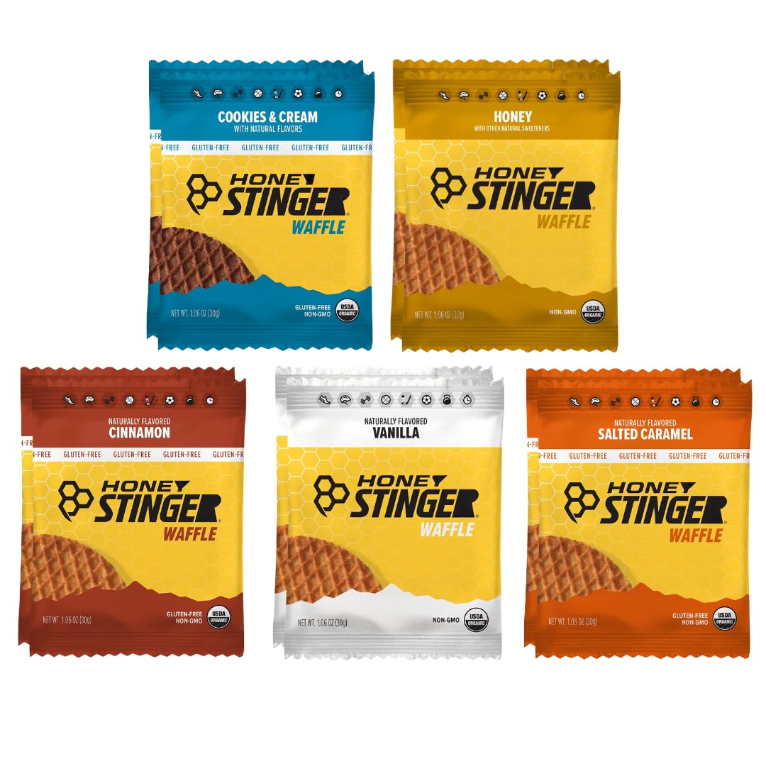 Generic Organic Honey Waffle Stroopwafels – 10 Pack, 5 Flavors for Pre & During Workout