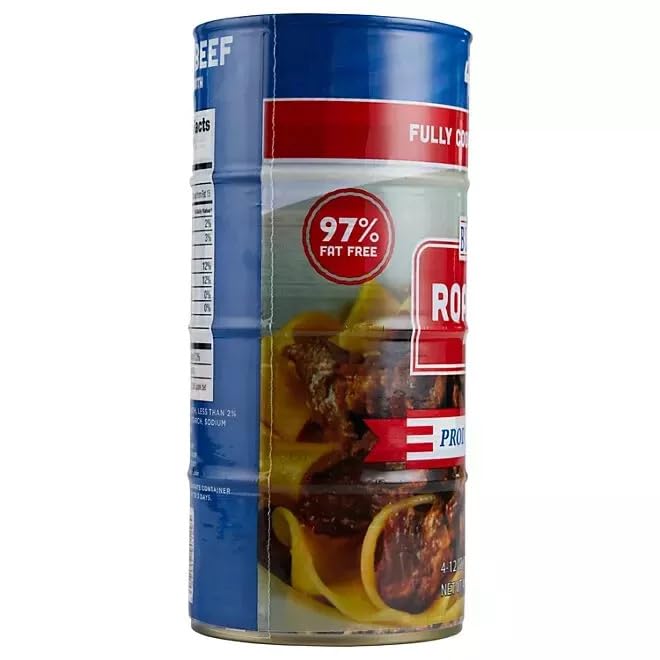 Generic Roast Beef in Beef Broth Can – 12 oz, 4 Pack, 3 lbs Total, 97% Fat Free