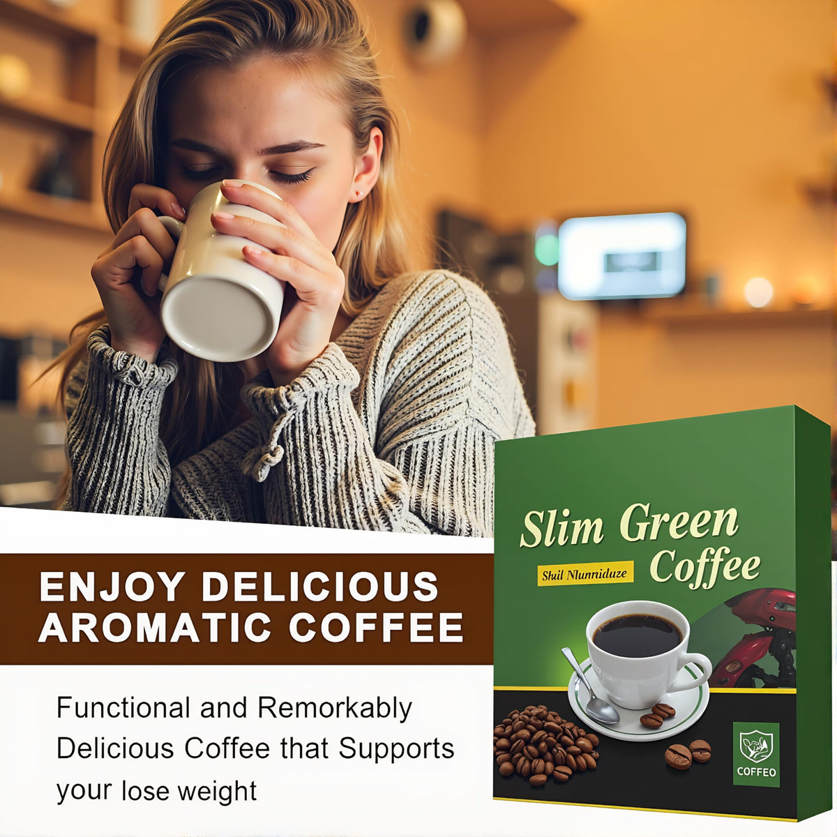 Slim Green Coffee with Ganoderma Extract - 18 Sachets (180g) | Generic