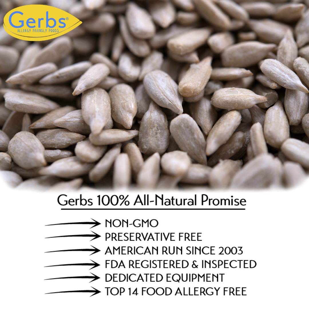Gerbs Lightly Sea Salted Sunflower Seed Kernels – 2 LBS, Top 14 Allergen-Free & Non-GMO