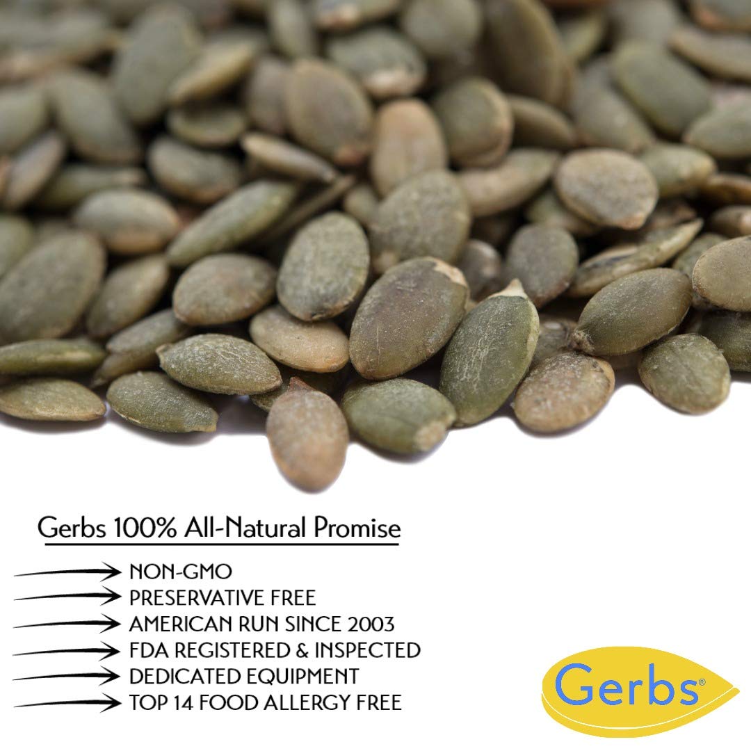 GERBS Lightly Sea Salted Pumpkin Seed Kernels – 2 LBS | Top 14 Allergen-Free, Canada-Grown