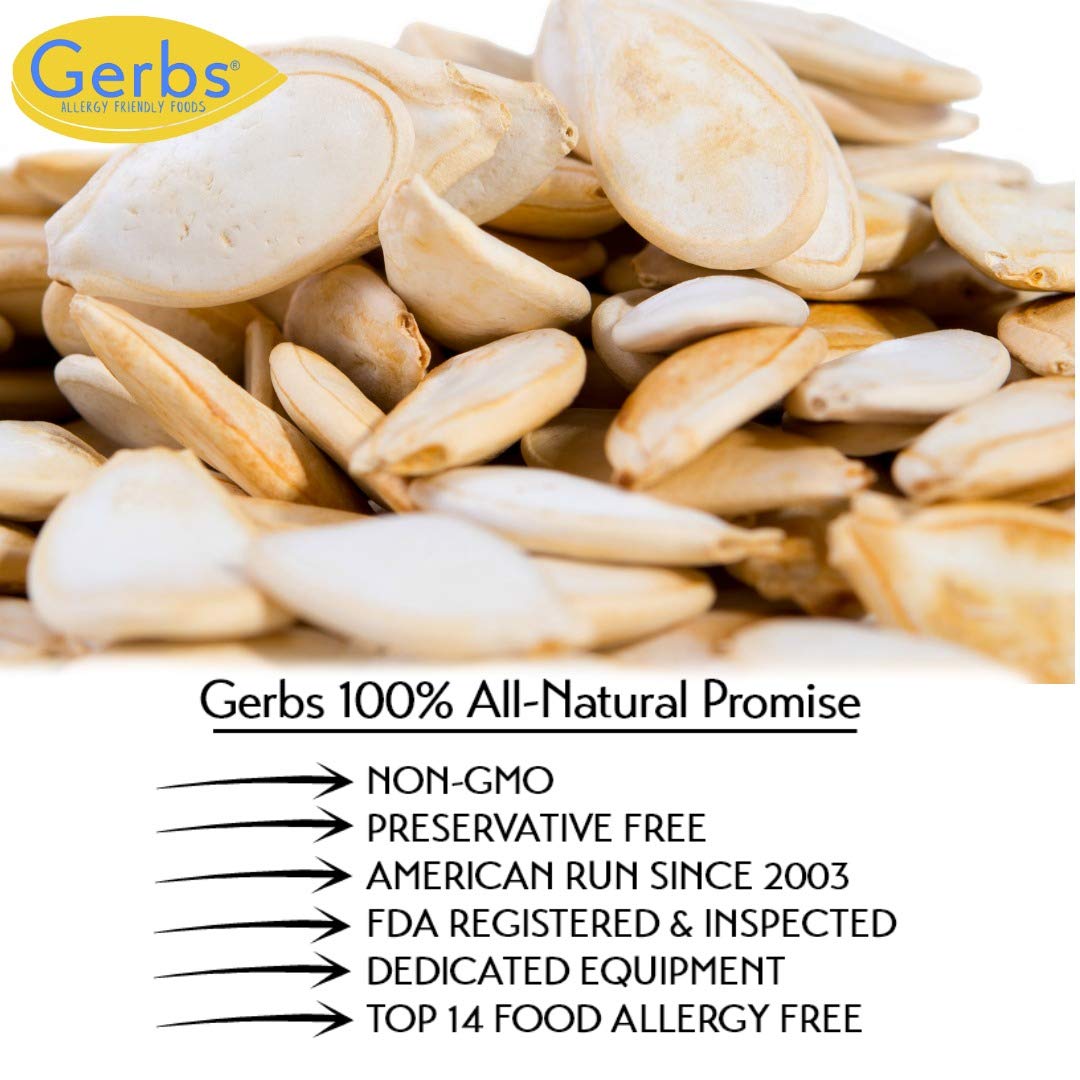 Gerbs Sea Salted Roasted Pumpkin Seeds in Shell – 2 LBS, Allergen-Free & Non-GMO (USA)