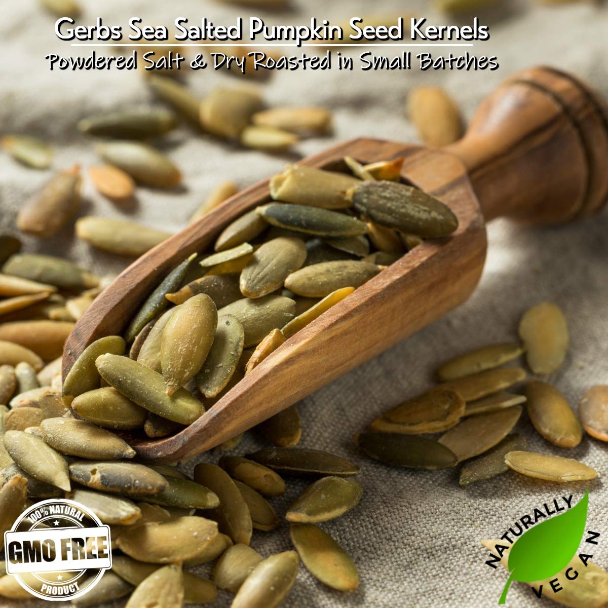 GERBS Sea Salted Pumpkin Seed Kernels – 2 LBS, Allergen-Free & Versatile