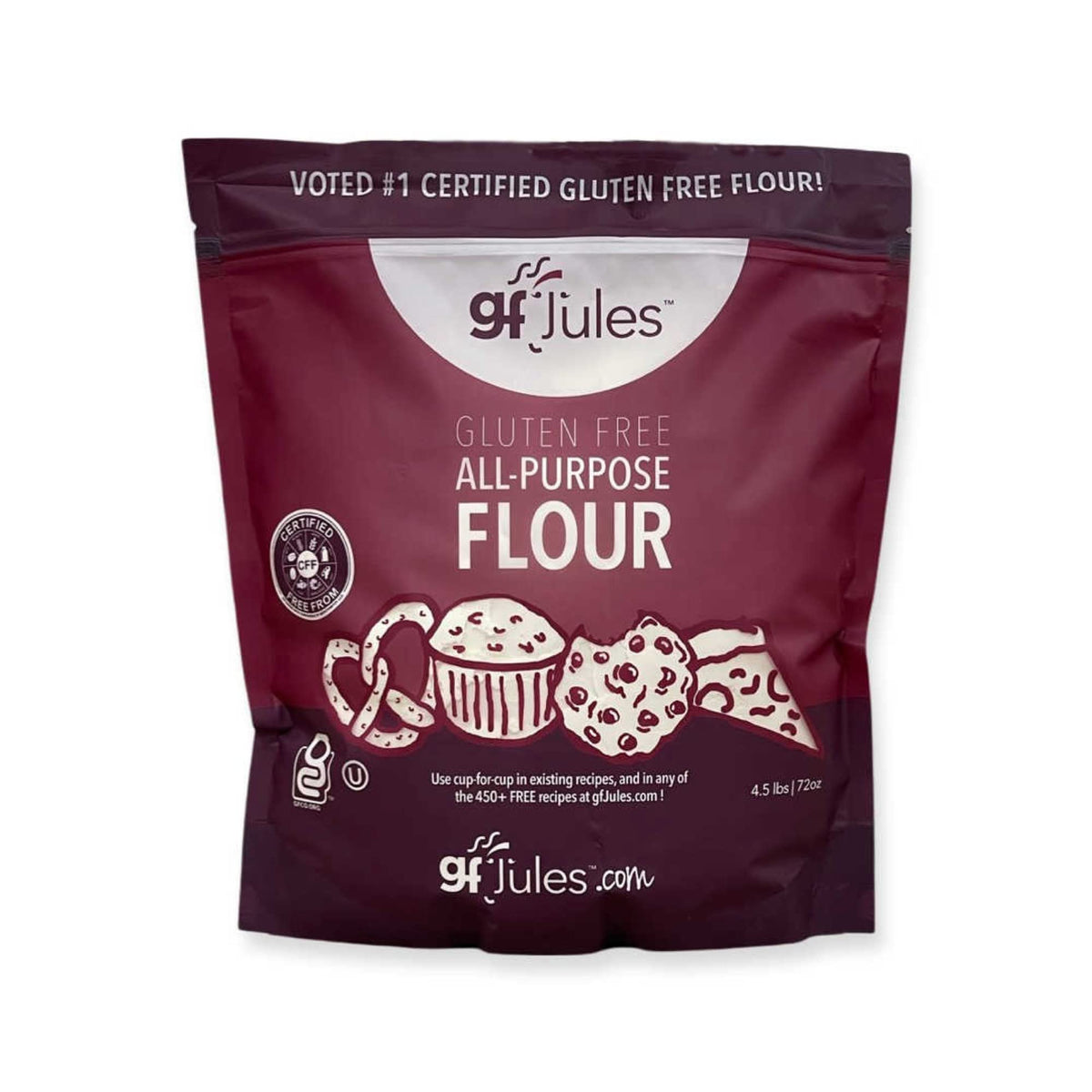 gfJules Certified Gluten Free All Purpose Flour | Cup-for-Cup Substitution, Smooth Texture, 4.5 lb Pouch