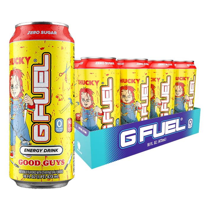 G Fuel Blood Orange Energy Drink – Sugar Free, 140mg Caffeine, Chucky Good Guys, 16oz (12-Pack)