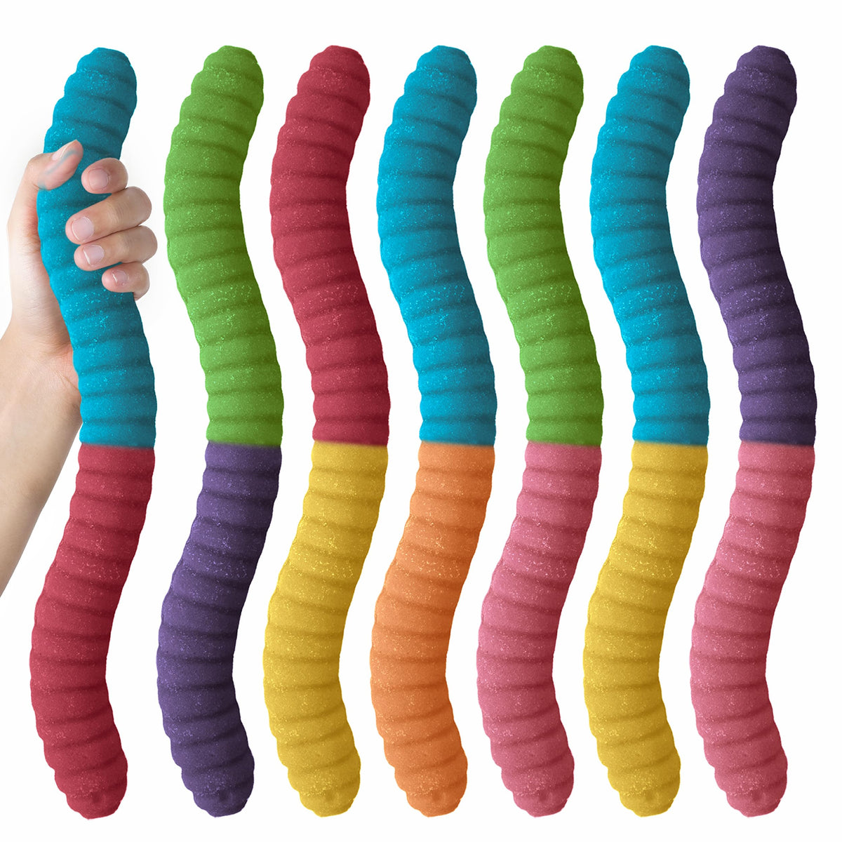 GGB Candies Sour Giant Gummy Worm – 2 lb Candy (Cherry and Blue Raspberry)