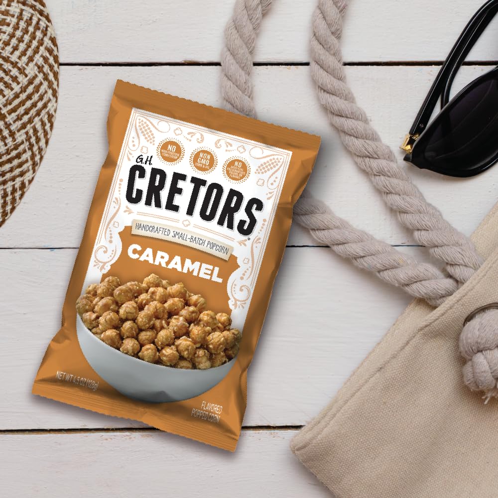G.H. Cretors Caramel Corn – Gourmet Caramel Popcorn 6-Pack, 8 oz Bags