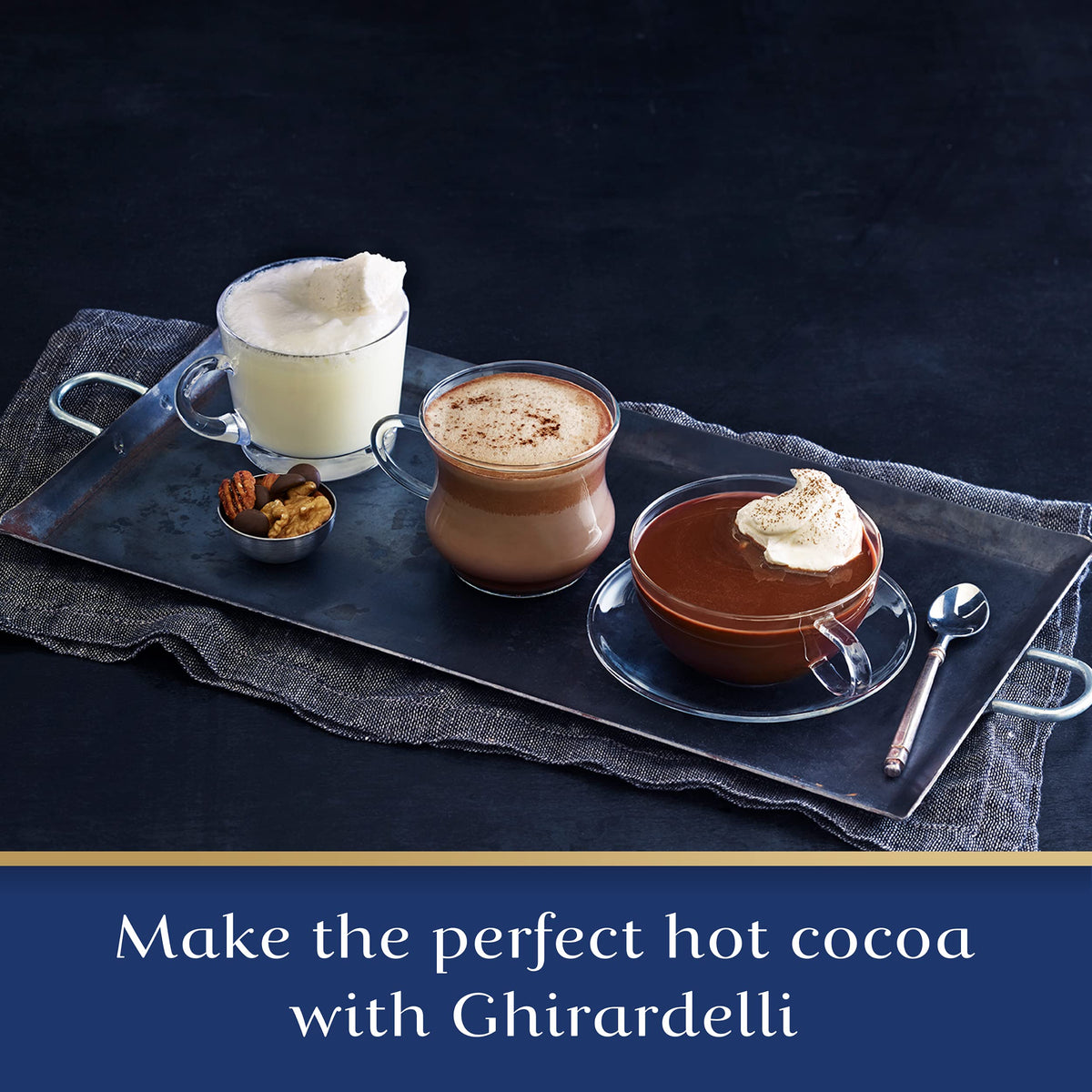 Ghirardelli Double Chocolate Premium Hot Cocoa Mix – 10.5 oz Bags (6-Pack Case)