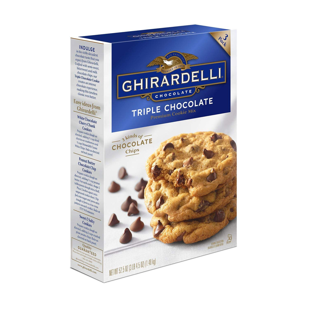 Ghirardelli Triple Chocolate Chip Cookie Mix — 3 Pack (17.5 oz Each)