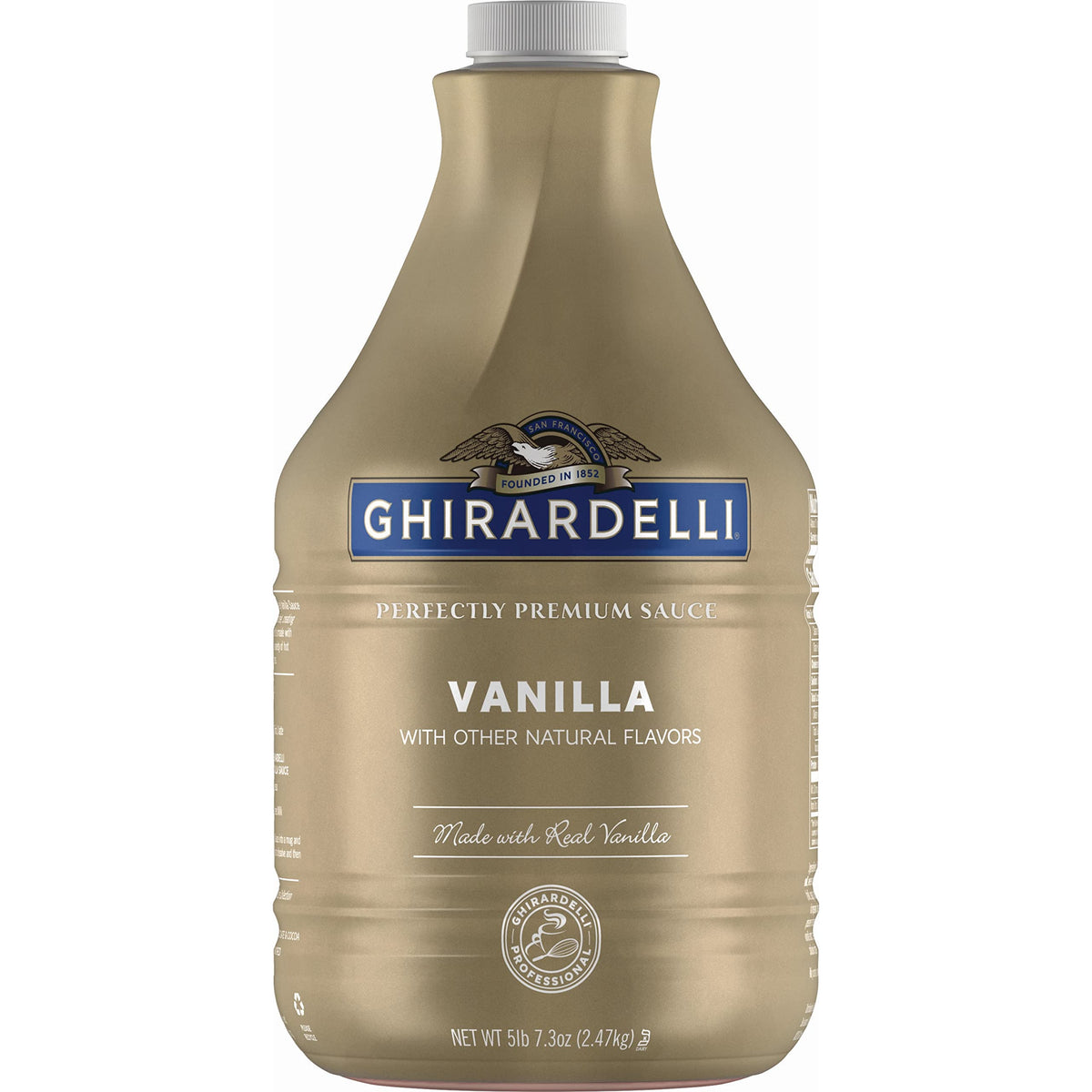Ghirardelli Vanilla Sauce – 87.3 oz Bottle | Premium Dessert Topping