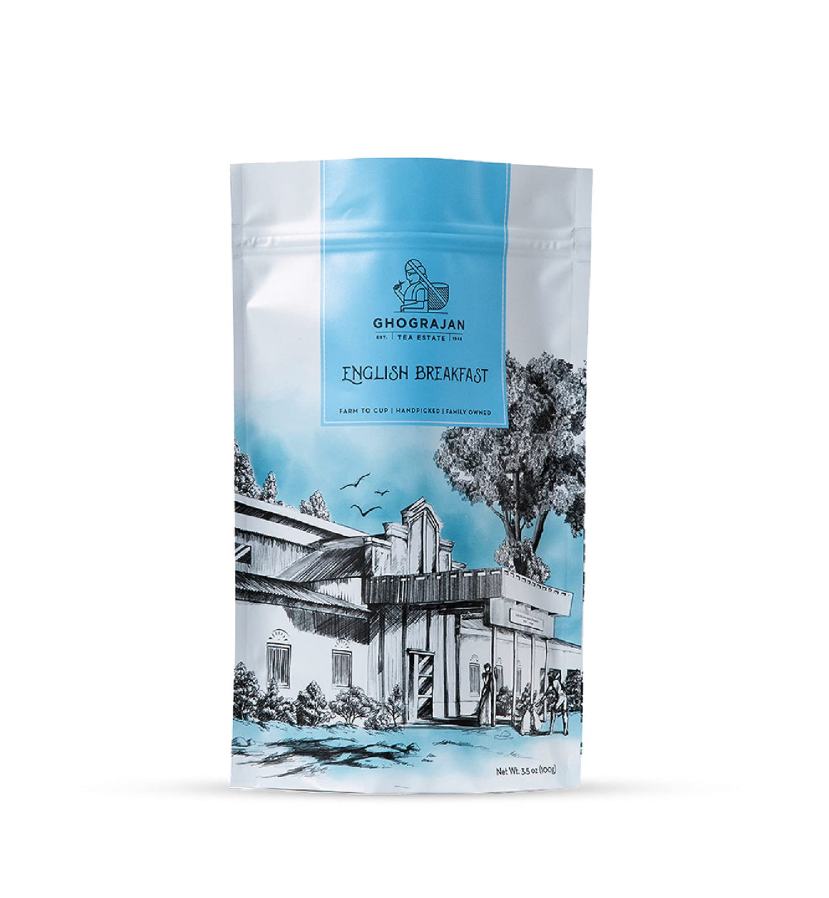 Ghograjan Tea Estate English Breakfast Loose Leaf Tea – Strong Full-Bodied Assam, 1 lb Pouch, Farm2Cup from 5th-Generation Tea Farm