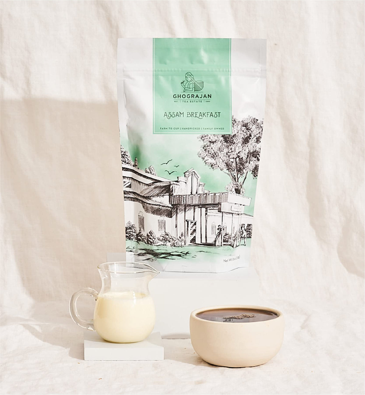 Ghograjan Tea Estate Assam Breakfast – High Caffeine Loose Black Tea, 1 lb Bulk