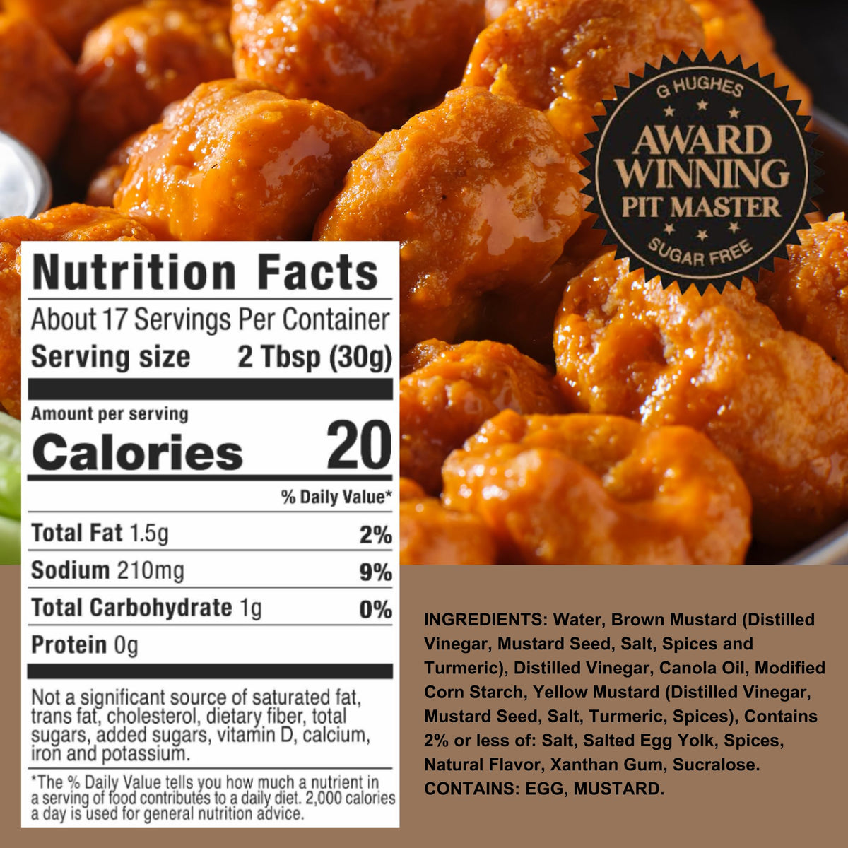 G Hughes Sugar Free Honey Mustard Dipping Sauce - Gluten Free, Low Carb, No Added Sugar - 18 oz (3-Pack)