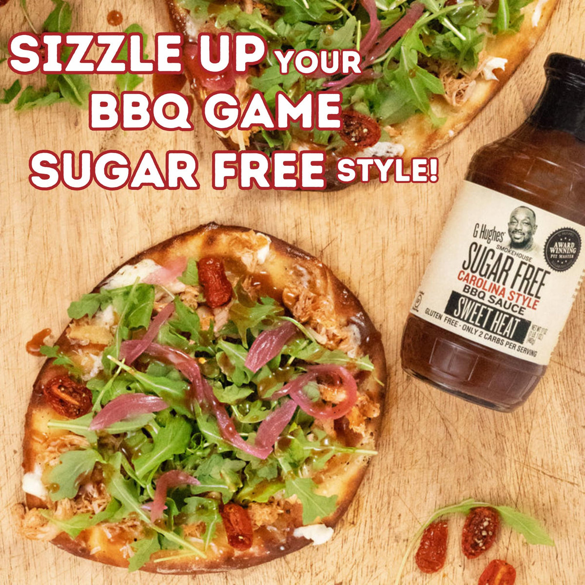 G Hughes Sugar Free Sweet Heat Carolina BBQ Sauce – Gluten Free, Low Carb, 17 oz (3-Pack)