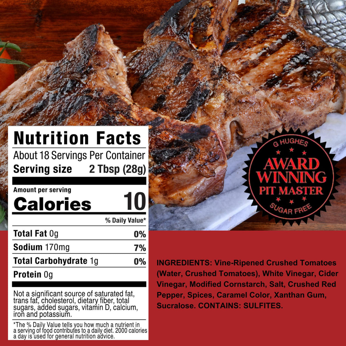 G Hughes Sugar Free Sweet Heat Carolina BBQ Sauce – Gluten Free, Low Carb, 17 oz (3-Pack)