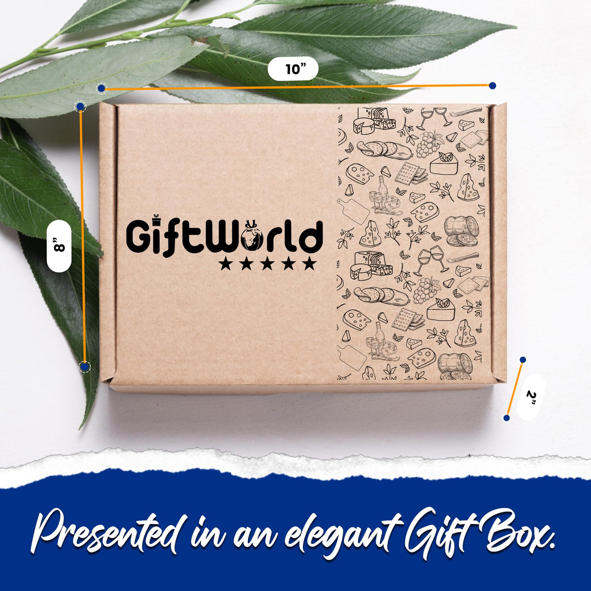 GiftWorld Charcuterie Meat & Cheese Gift Basket – 8‑Item Gourmet Bundle