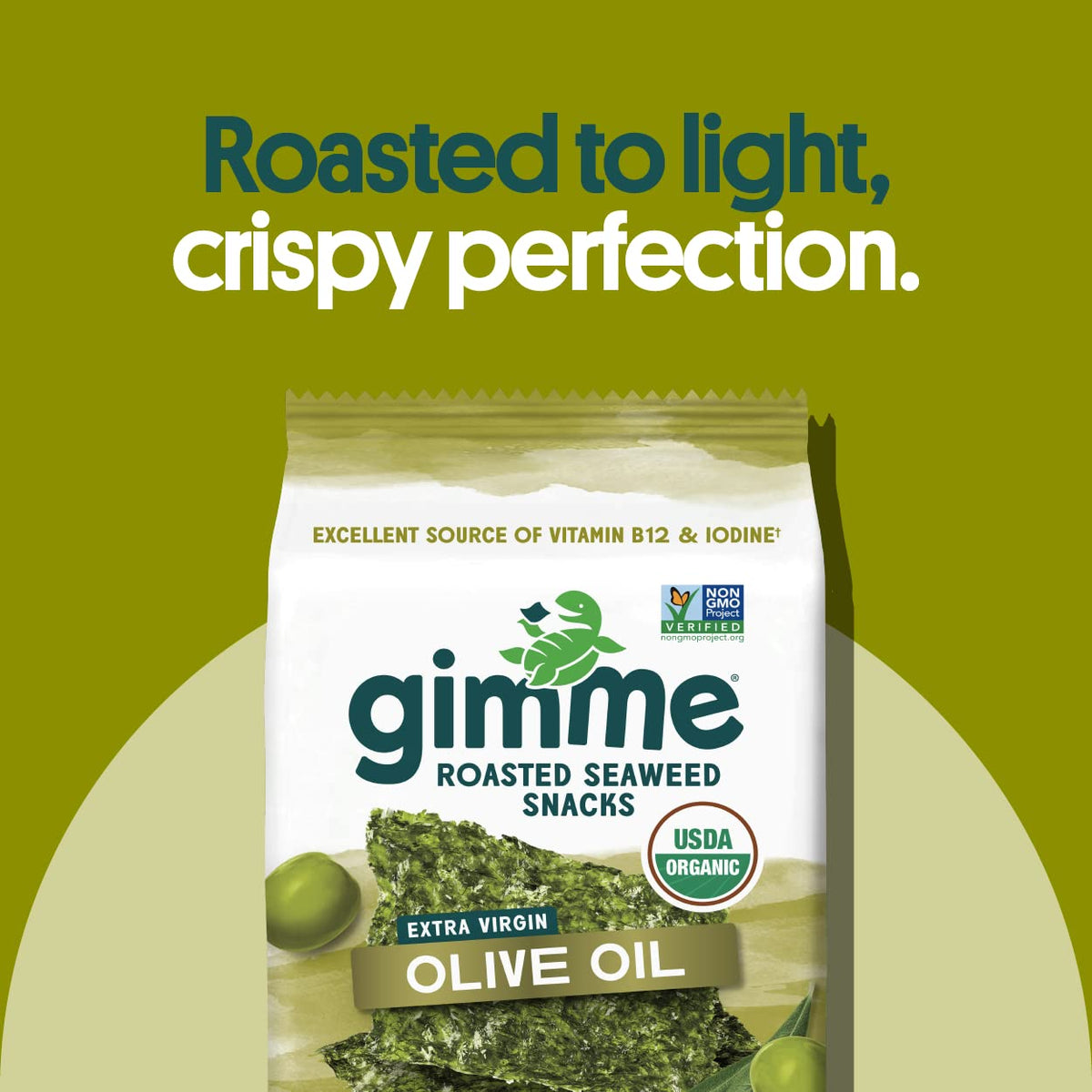 Gimme Seaweed Organic Premium Roasted Seaweed Snacks with Extra Virgin Olive Oil | Keto, Vegan, Gluten-Free
