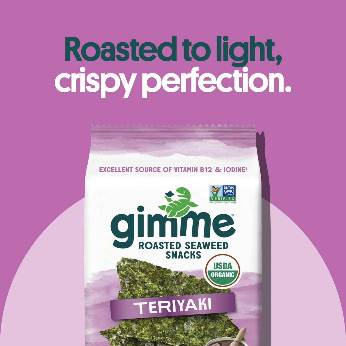 GimMe Seaweed Organic Premium Roasted Seaweed Snacks – Teriyaki, 12-Count Sharing Size | Keto, Vegan, Gluten-Free