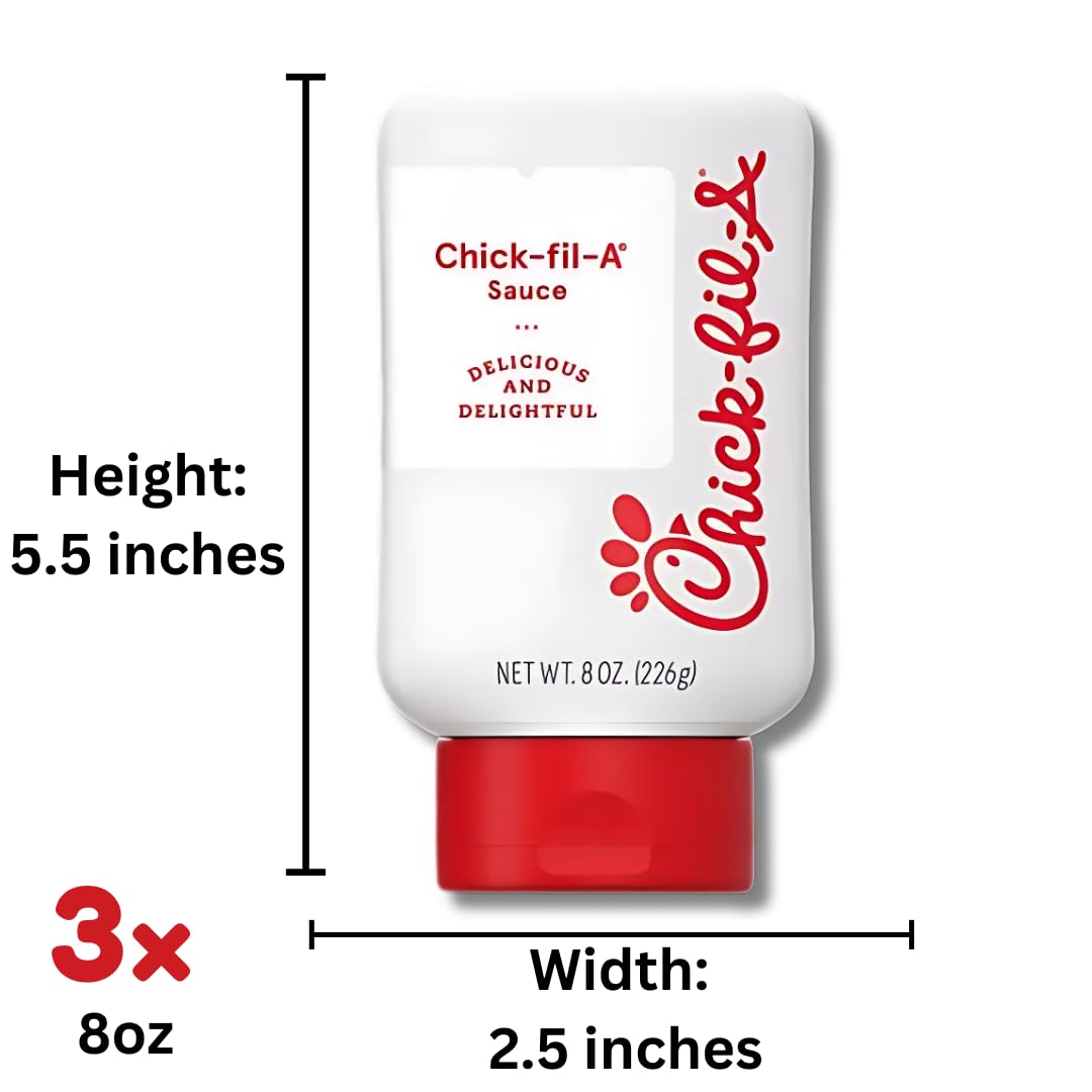 Chikfila Original Sauce 8 oz (3-Pack) Bundle with Giri Spork & Condiment Cup