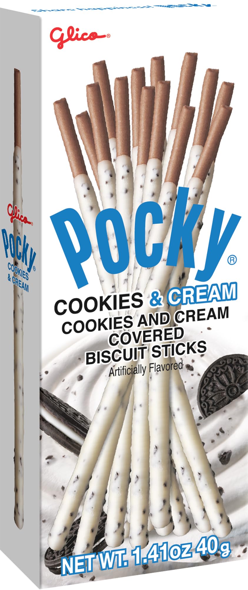Glico Pocky Cookies and Cream Covered Biscuit Sticks – Pack of 20
