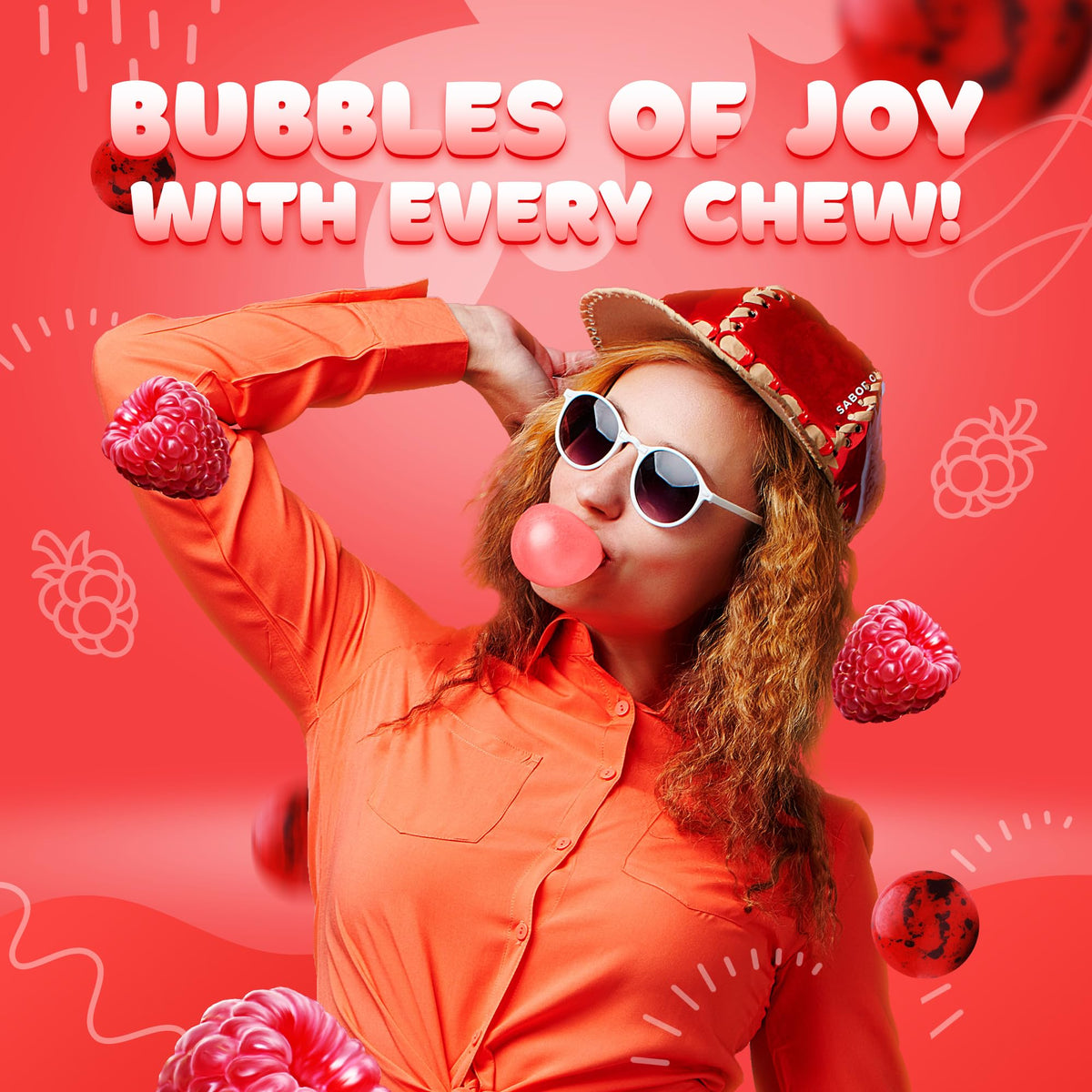 Global Gumball 1 Inch Double Bubble Berry Blobs Gumballs – 1.7 lb Resealable Bulk Refill for Gumball Machines