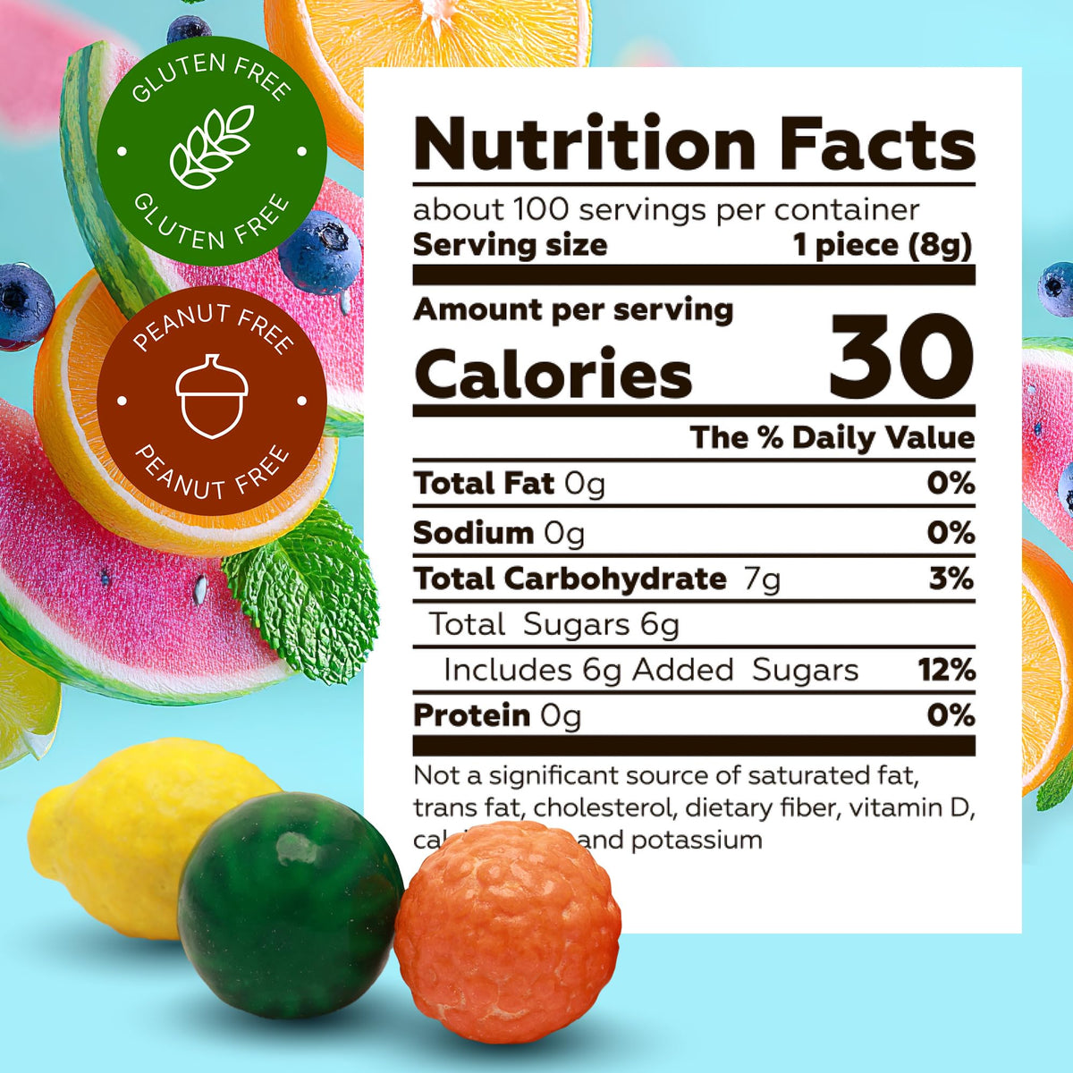 Global Gumball Seedlings Gumballs for Kids – 1.75 lb Fruit-Shaped Chewing Gum