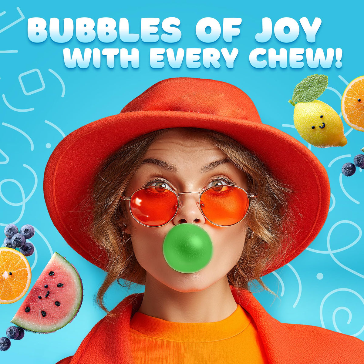Global Gumball Seedlings Gumballs for Kids – 1.75 lb Fruit-Shaped Chewing Gum