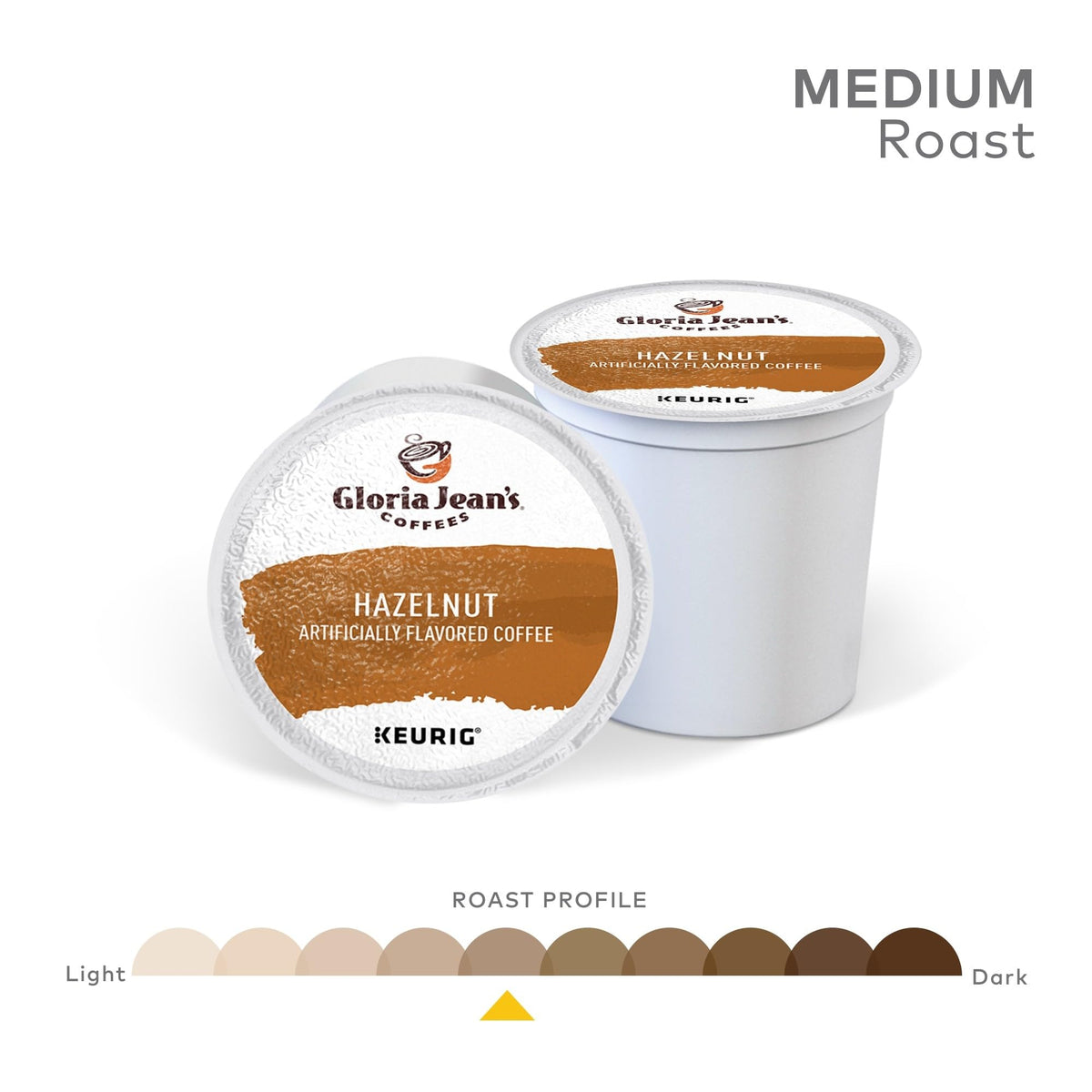 Gloria Jean's Hazelnut K-Cup Pods – Medium Roast Coffee, 60 Count (6 Packs of 10)