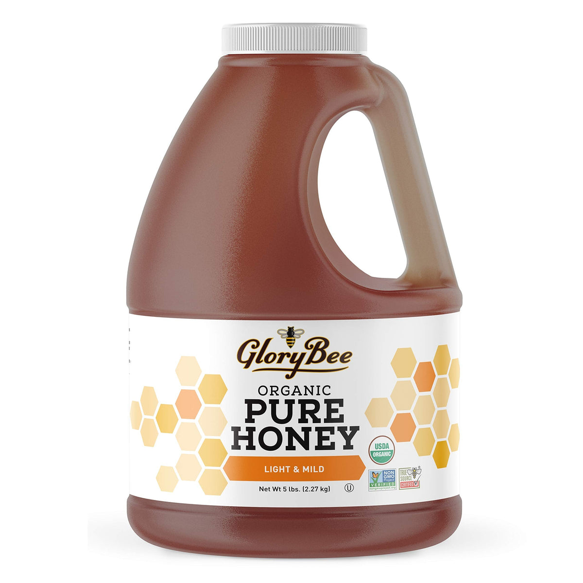 GloryBee Organic Light & Mild Honey – 5 lb US Grade A, USDA Organic
