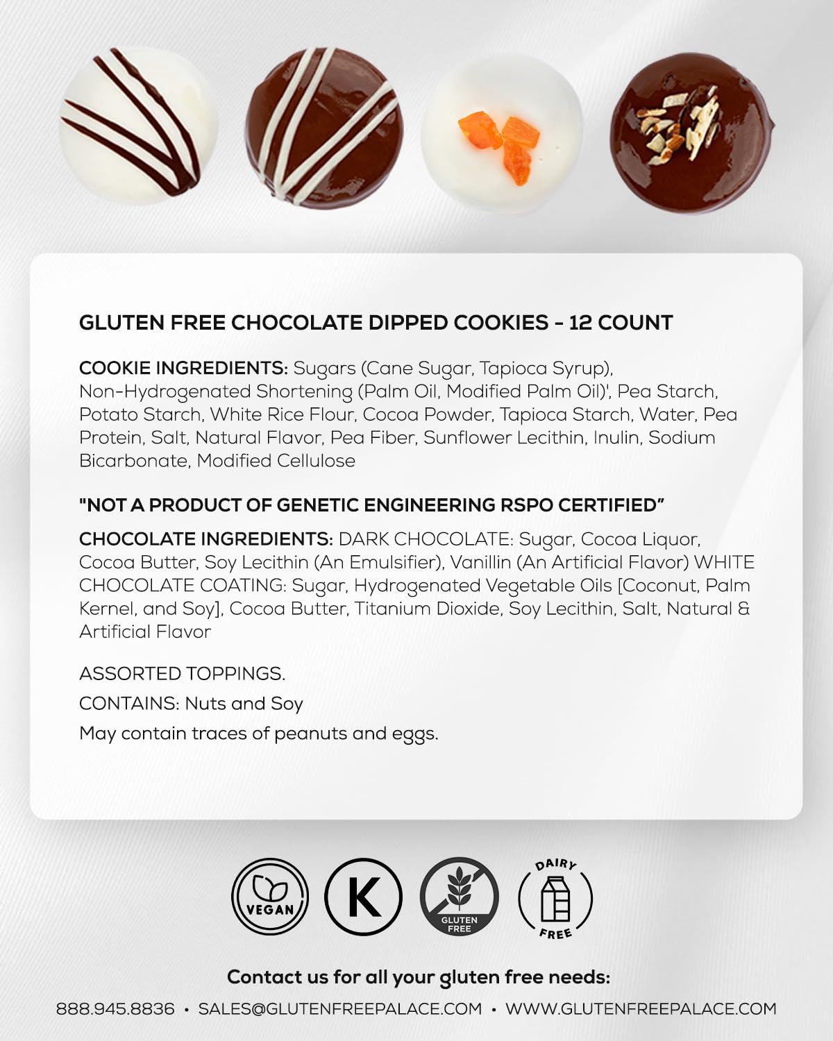 Gluten Free Palace Cookie Gift Basket – Vegan Gluten-Free Cookies (12) – Mother's Day Gift