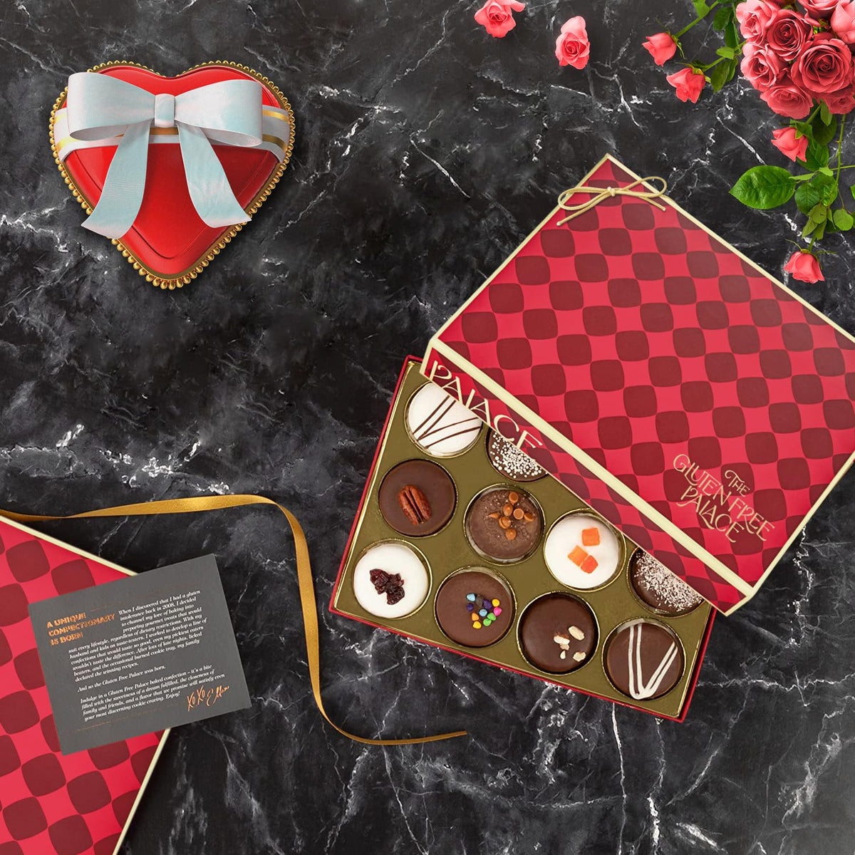 Gluten Free Palace Cookie Gift Basket – Vegan Gluten Free Chocolate Cookies (12 Count) – Gift Box for Mom & Friends
