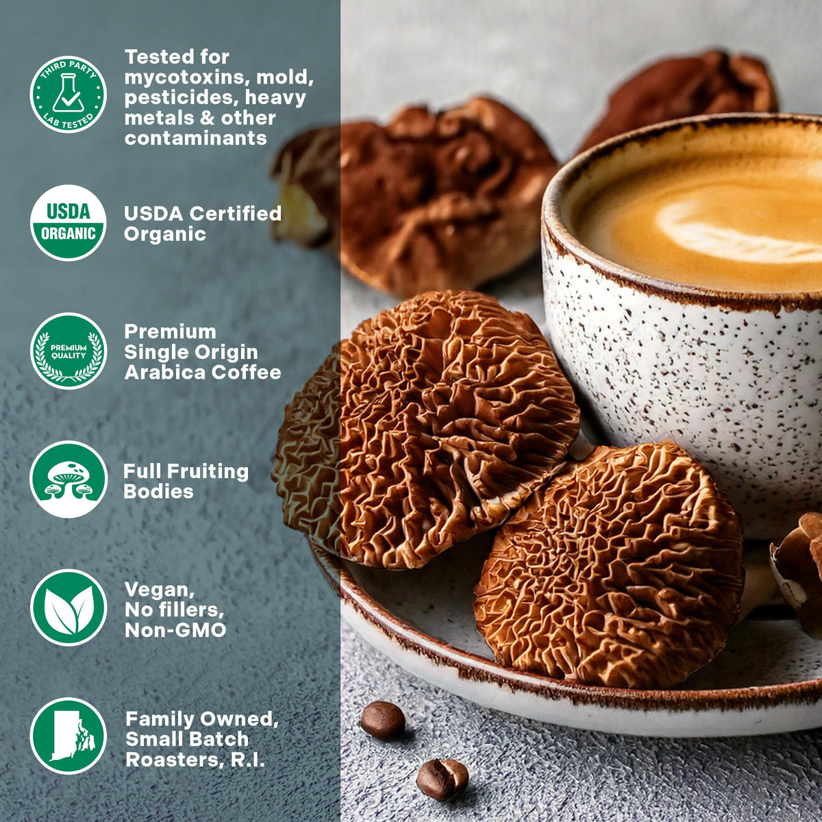 GO MENTAL Organic 14 Mushroom Coffee Blend – Dark Roast, 12 oz