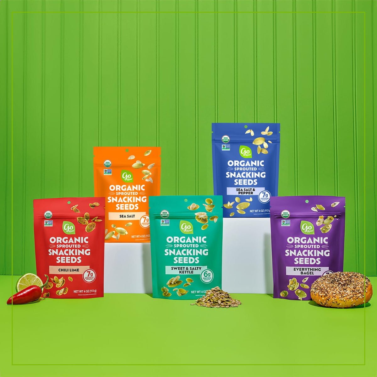 Go Raw Organic Sprouted Chili Lime Seed Snack - 6 Pack, 4 oz Each