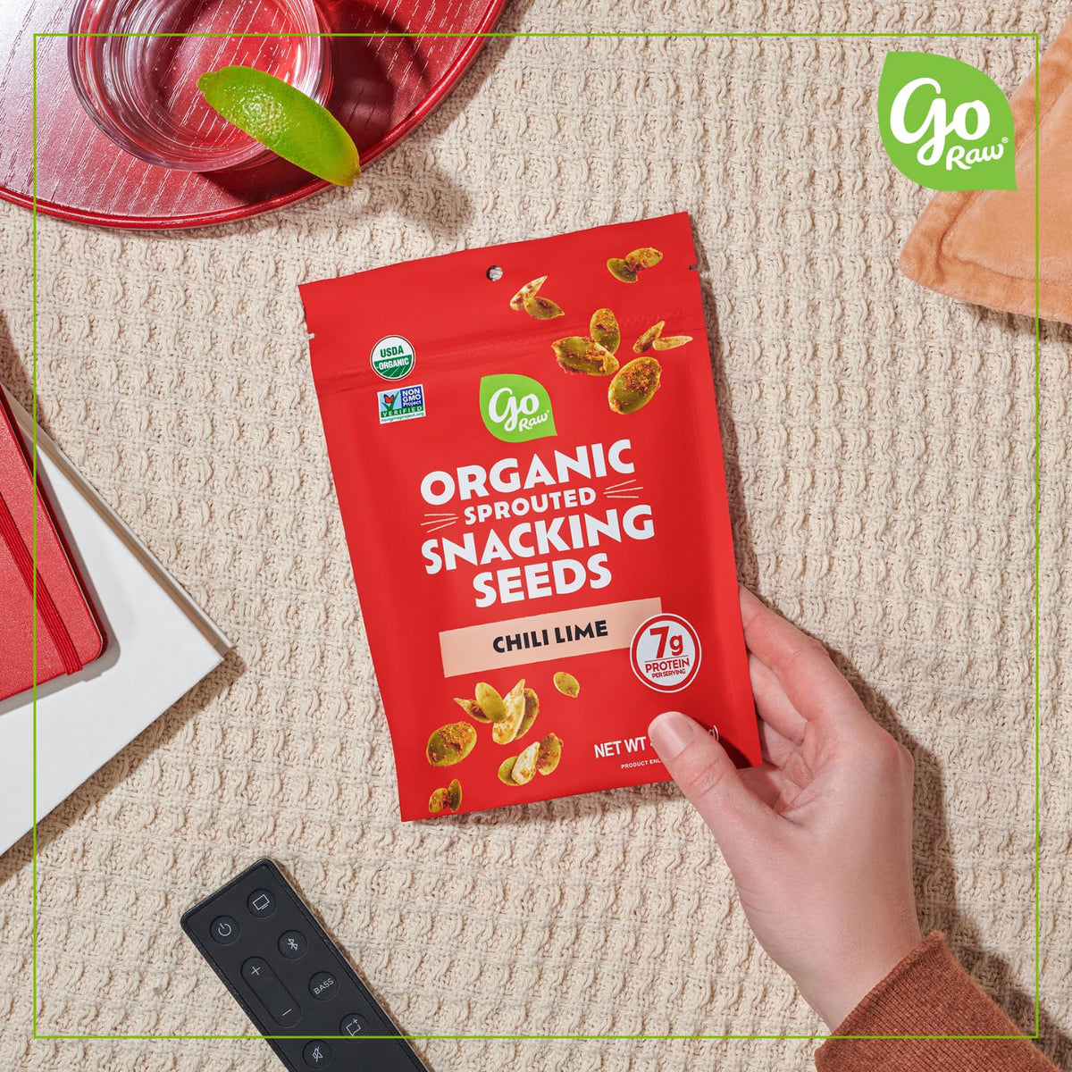Go Raw Organic Sprouted Chili Lime Seed Snack - 6 Pack, 4 oz Each