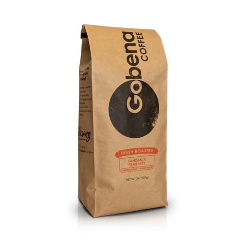 Gobena Tanzanian Peaberry Whole Bean Coffee – 2 lb Bulk, Medium Roast, 100% Arabica