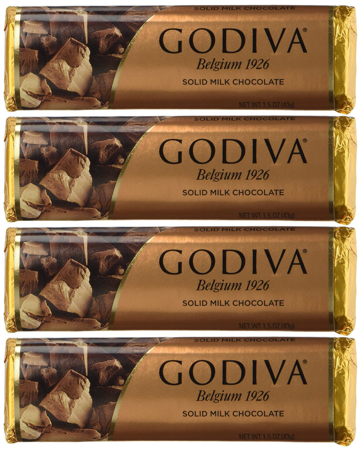 Godiva Chocolatier Solid Chocolate – 4 x 1.5 oz Bars (Packaging May Vary)