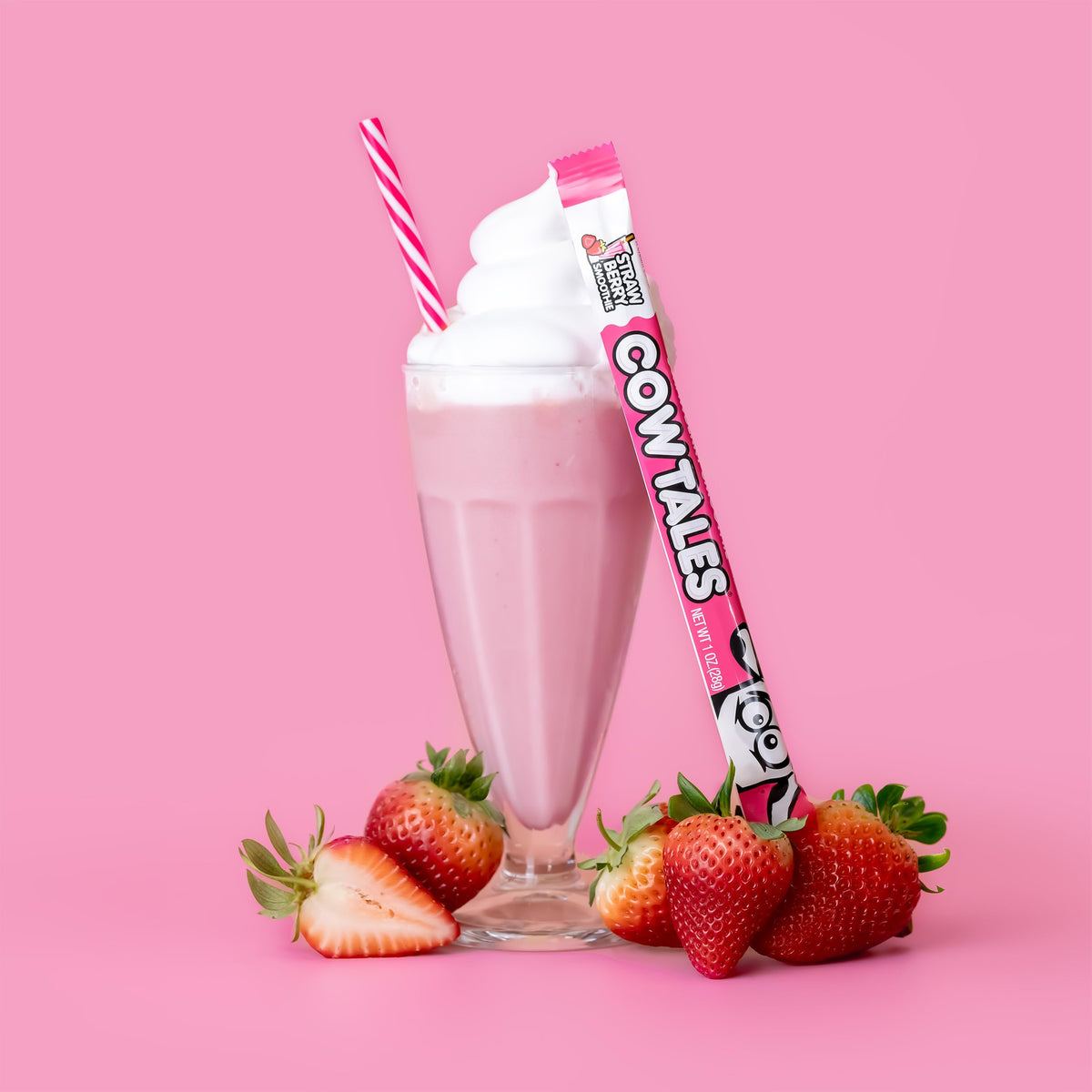 Goetze's Strawberry Smoothie Cow Tales – 2.25 lb Canister | Fresh from the Factory