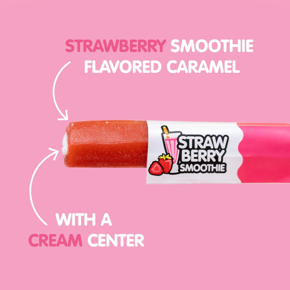 Goetze's Strawberry Smoothie Cow Tales – 2.25 lb Canister | Fresh from the Factory