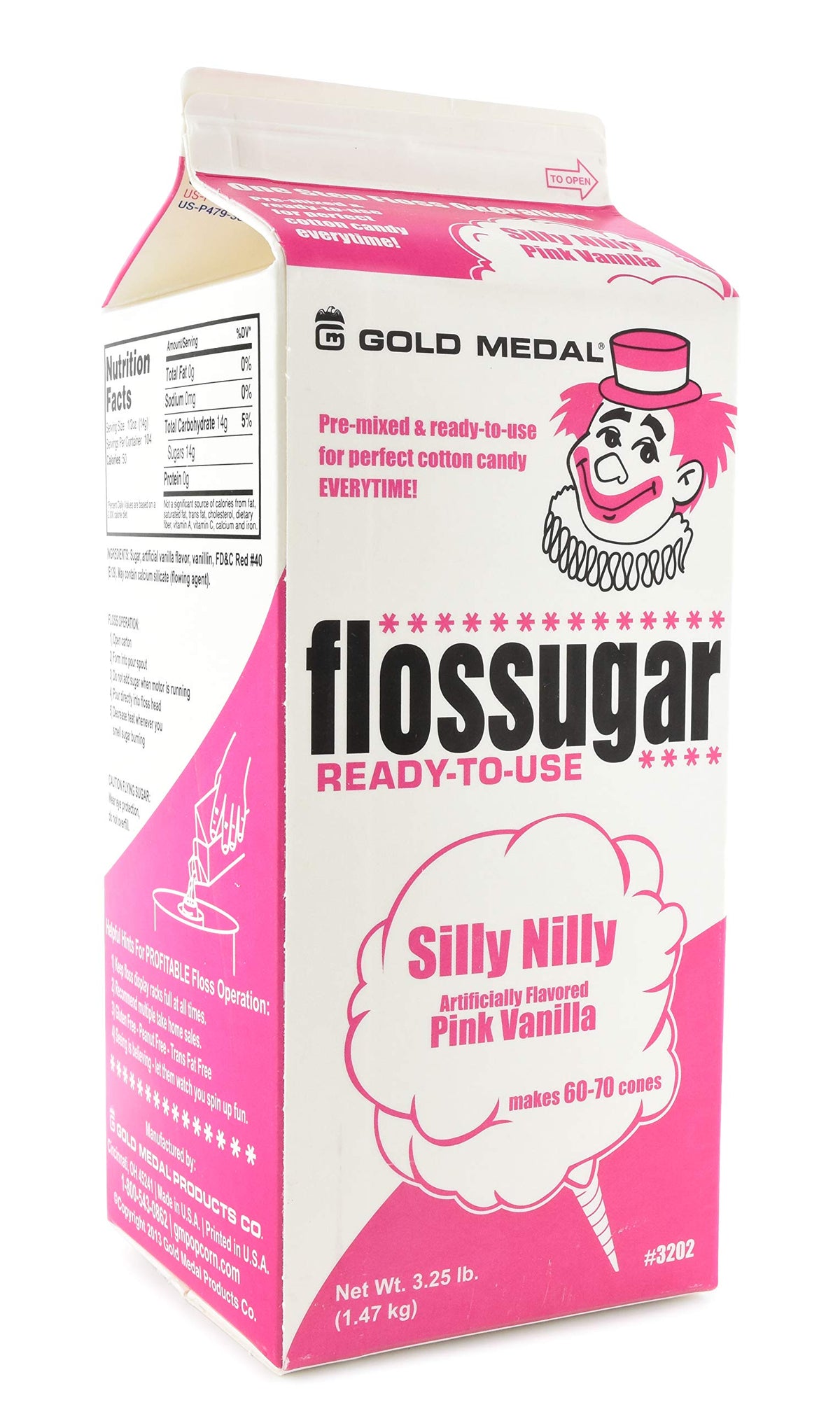 Gold Medal Cotton Candy Sugar – Blue Raspberry, Pink Vanilla & Grape (1/2 Gallon Three-Pack)