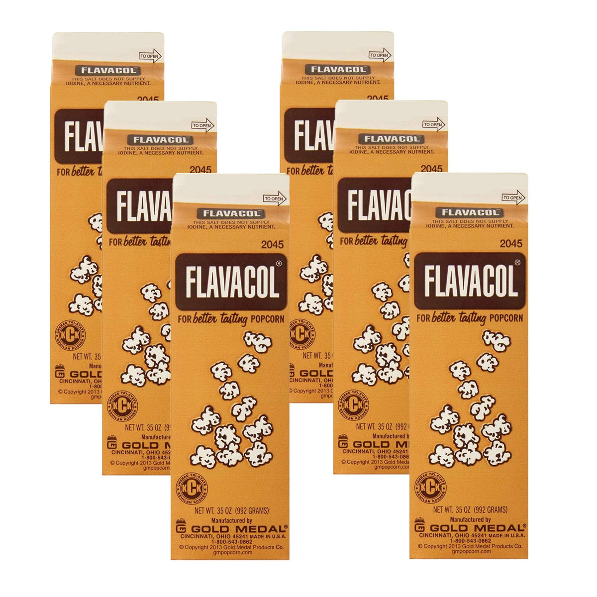 Gold Medal Flavacol Popcorn Salt 35oz – Pack of 6