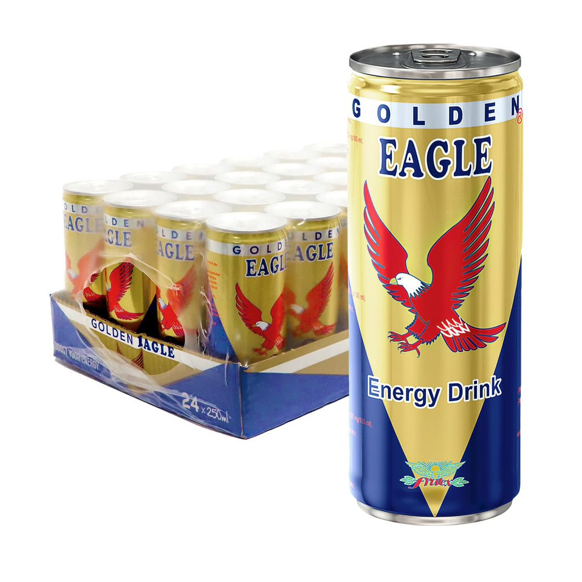 Golden Eagle Energy Drink – Real Sugar, Enhanced Energy & Focus (24-Pack, 8.4 fl oz Cans) – Made in Kosovo