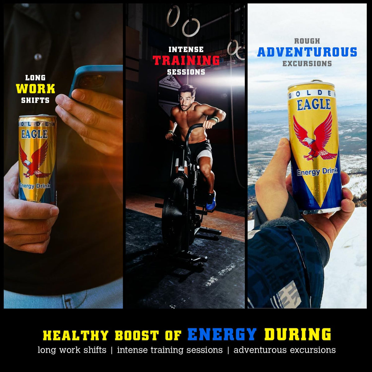 Golden Eagle Energy Drink – Real Sugar, Enhanced Energy & Focus (24-Pack, 8.4 fl oz Cans) – Made in Kosovo