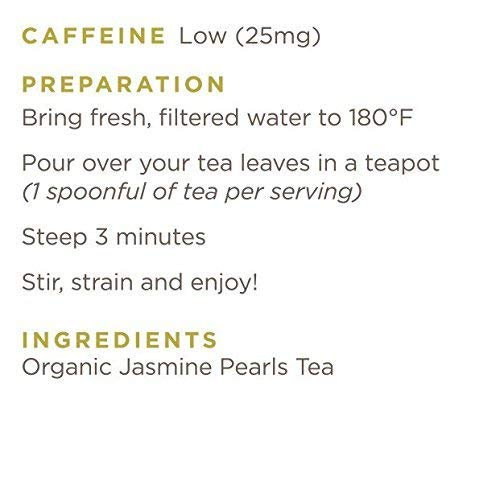 Golden Moon Tea Organic Jasmine Pearls Green Tea – Premium Jasmine Dragon Pearls, Non-GMO, Travel Tin